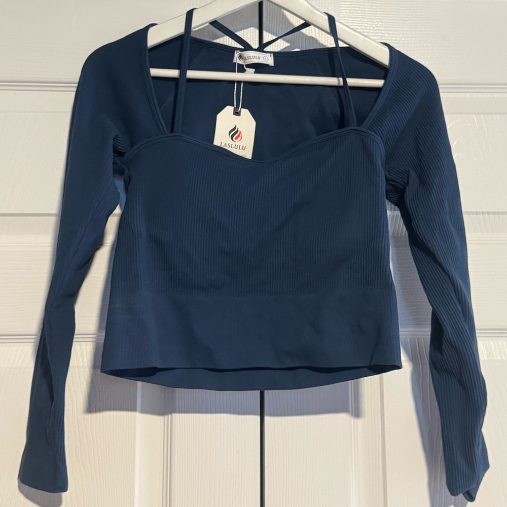 Stylish Navy Crop Top with Straps